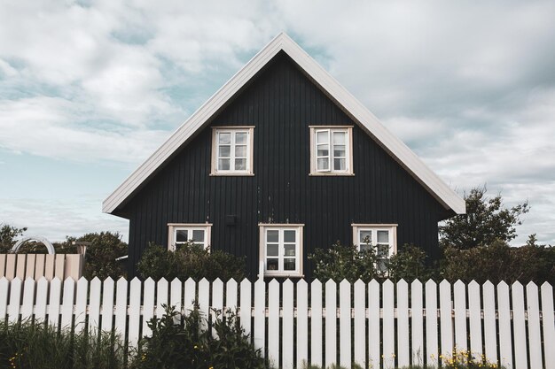 Traditional colorful wooden house from Iceland.