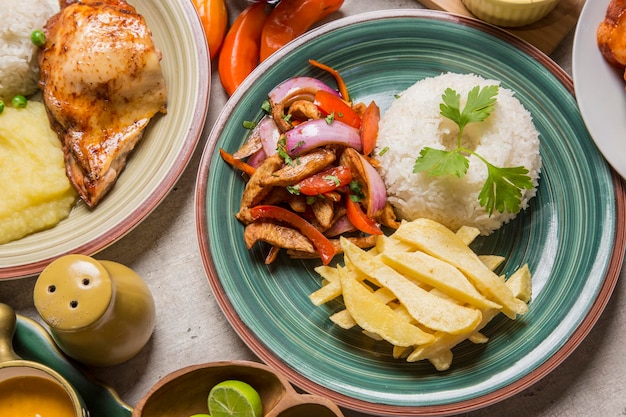 Photo traditional comfort food peruvian cuisine gastronomy