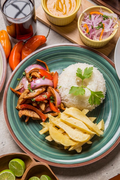 Photo traditional comfort food peruvian cuisine gastronomy