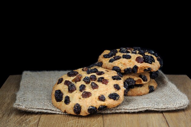 Traditional cookies on rustic wooden table