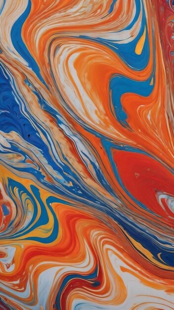 Traditional creative art of ebru marbling abstract acrylic paints