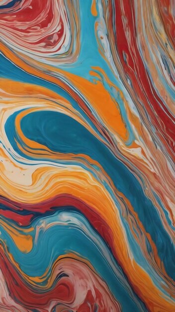 Traditional creative art of ebru marbling abstract acrylic paints