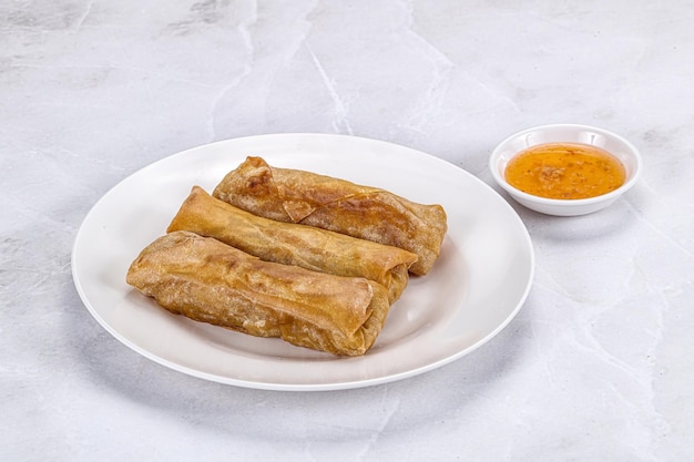 Traditional crispy fried stuffed springroll