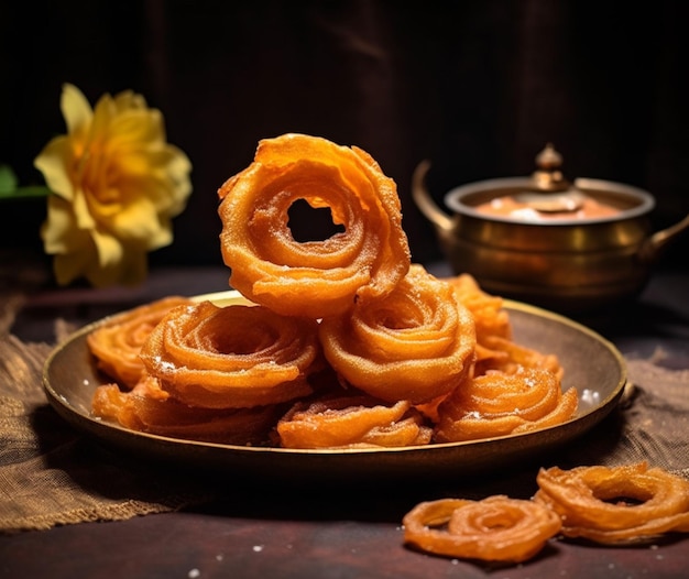 전통적 인 고 달 한 Jalebi