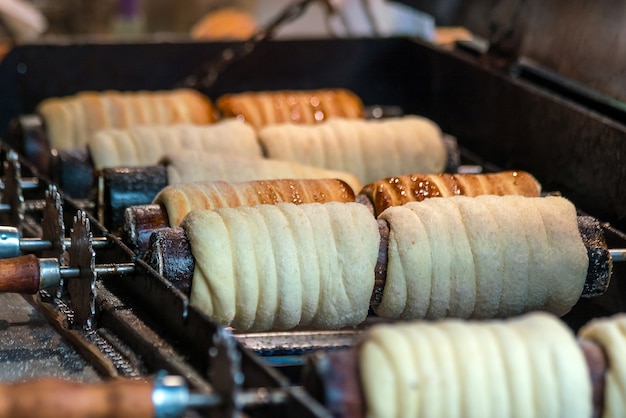 Traditional czech Trdelnik in Prague, Czech Republic