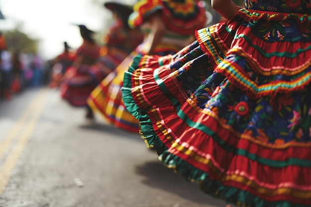 Danza tradizionale spettacolo popolare colorato al cinco de mayo