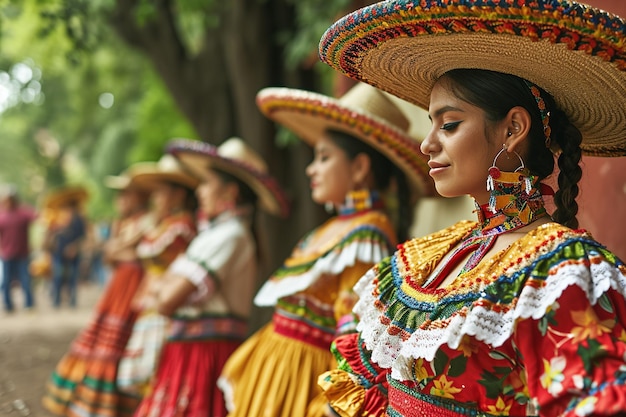 Foto danza tradizionale spettacolo popolare colorato al cinco de mayo