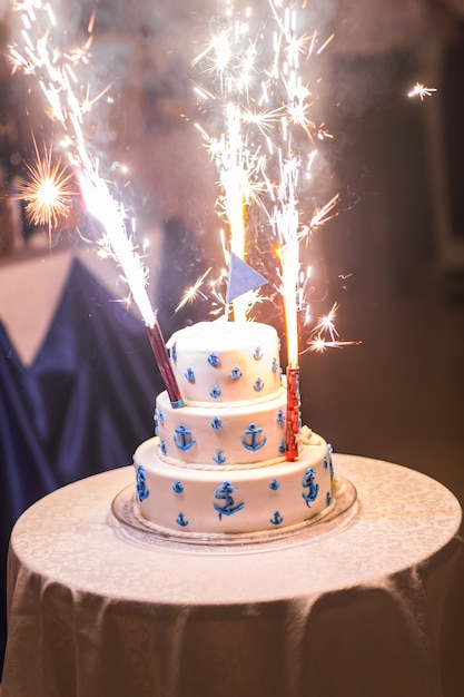 Traditional and decorative wedding cake