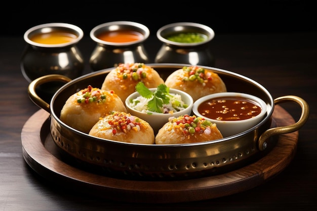 Traditional Delhi Puchka Pani Puri Indian Tasty Pani Puri or golgappa picture photography