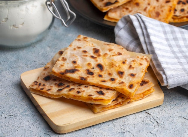 Foto tradizionale delizioso cibo turco torta di patate nome turco patatesli gozleme gozleme