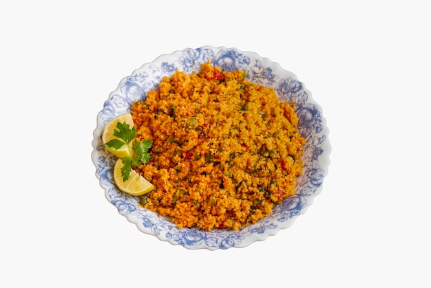 Traditional delicious Turkish foods bulgur salad kisir