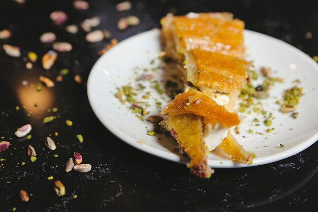 Traditional dessert baklava with cashew walnuts