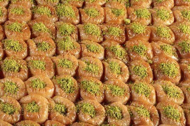 Traditional Dessert Turkish Baklava Walnut Pistachio Turkish Style Antep Baklava Presentation Baklava from Turkish cuisine