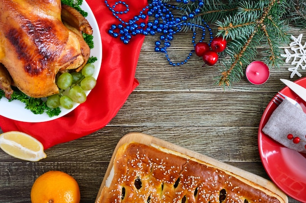 Traditional dish with chicken for christmas