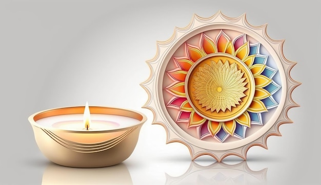 Traditional Diwali banner Illustration of people celebrating Diwali a light festival in India