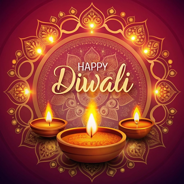 traditional diwali with illuminated diyas and joy