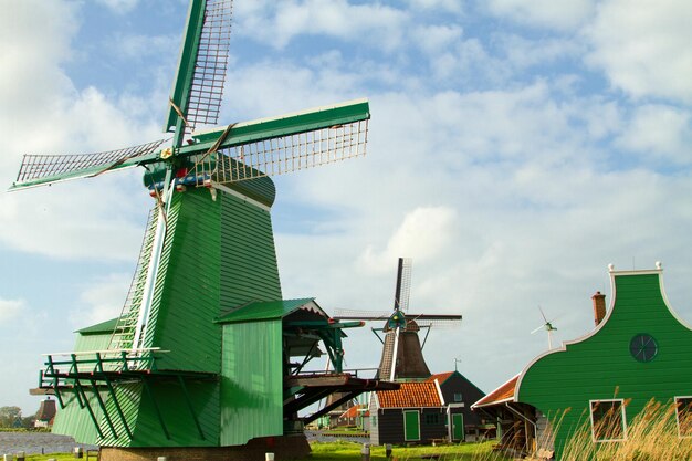 Traditional dutch windmills