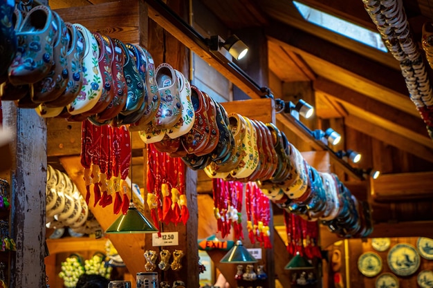 Traditional dutch wooden clogs wedding