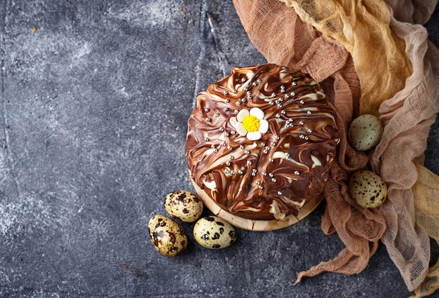 Traditional Easter cake with topping 