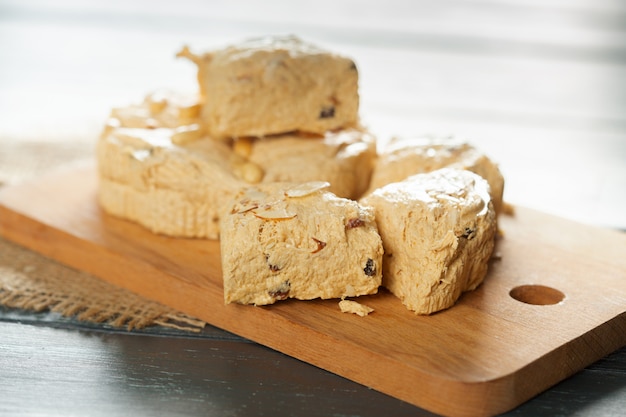 Traditional eastern desserts on wood