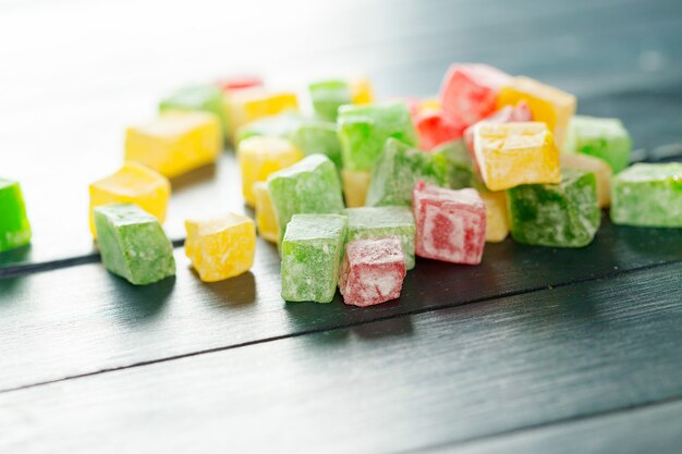 Traditional eastern desserts on wooden background