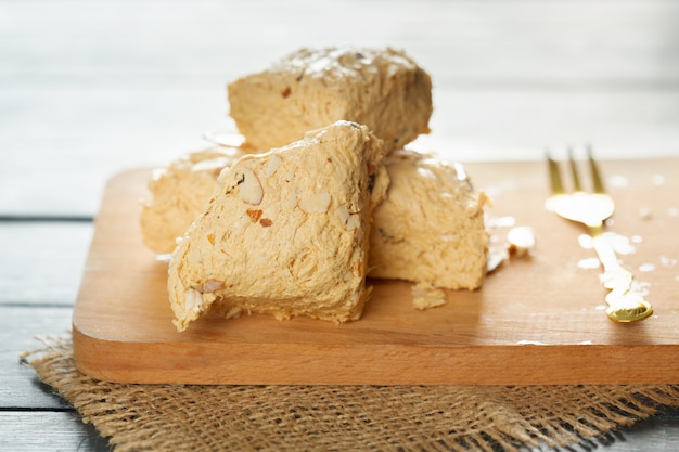 Traditional eastern desserts on wooden 