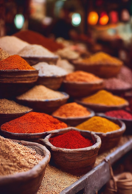 Traditional eastern spice market