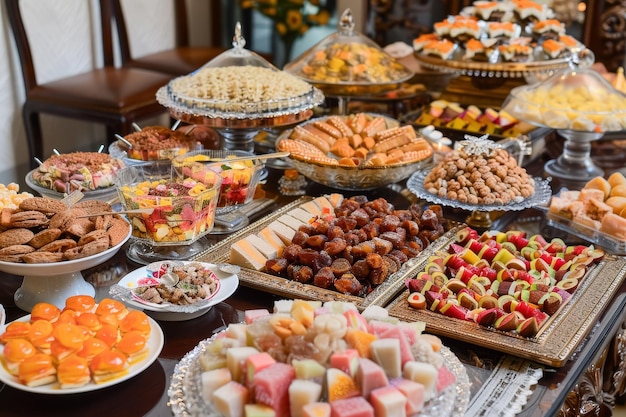 Traditional eid sweets display