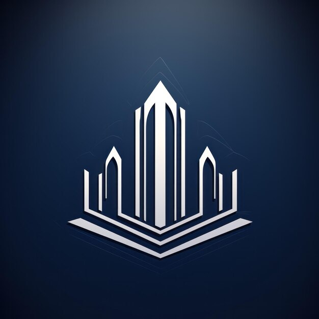 Фото Традиционный логотип-эмблема в квадрате с изображением небоскреба.