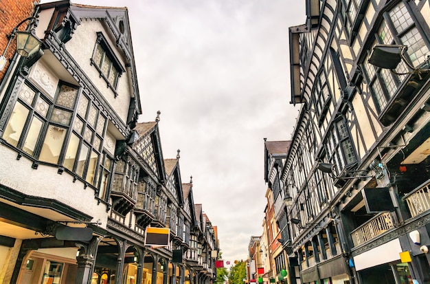 Traditional English architecture in old town of Chester England, UK