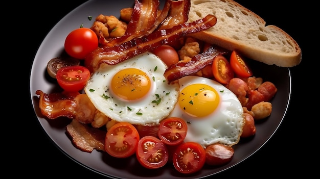 전통적인 영국식 아침 식사 AI 생성