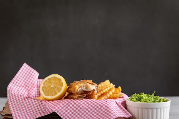 Traditional english food shif and chips