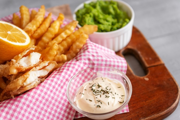 Traditional english food shif and chips