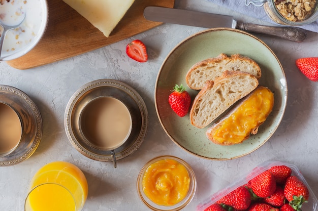 Traditional european breakfast