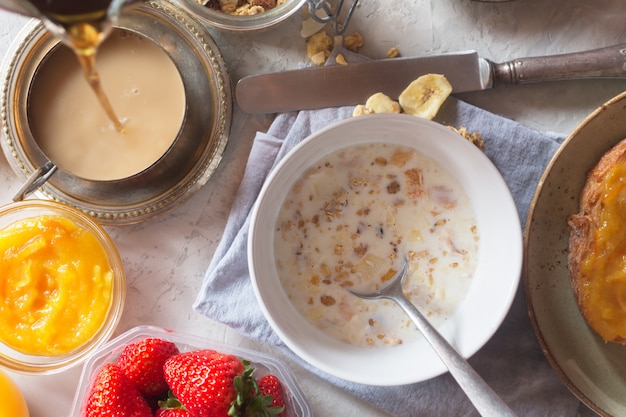 Traditional european breakfast