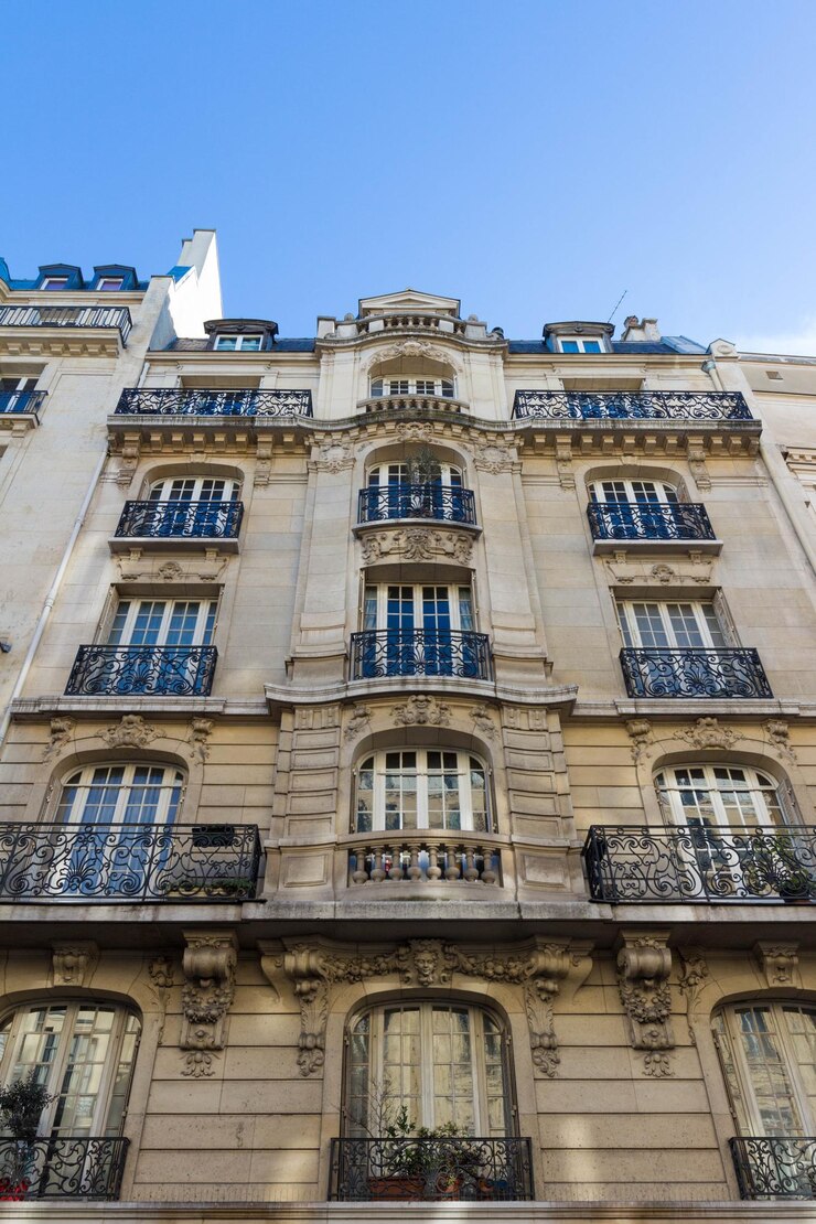 Photo the traditional facade of parisian building france