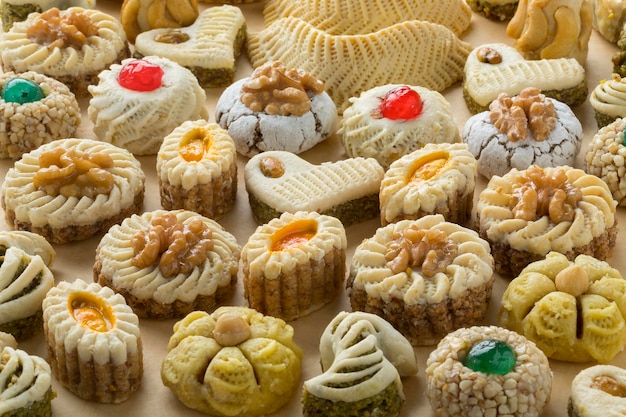 Photo traditional festive moroccan cookies