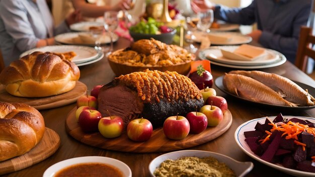 Traditional food of jewish new year rosh hashana