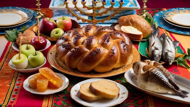 Traditional food of jewish new year rosh hashana