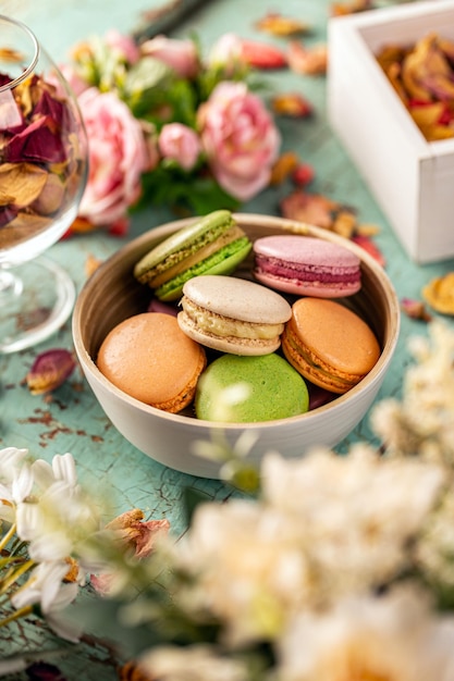 Traditional French colorful macaroon