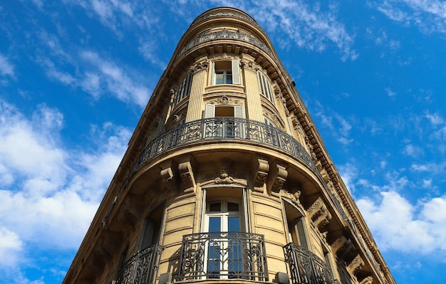 Traditional French Haussmann architecture and residential building in Marseille