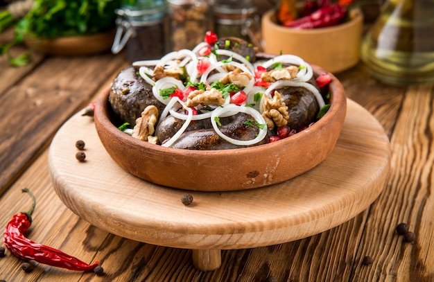 Photo traditional georgian cuisine, sausage