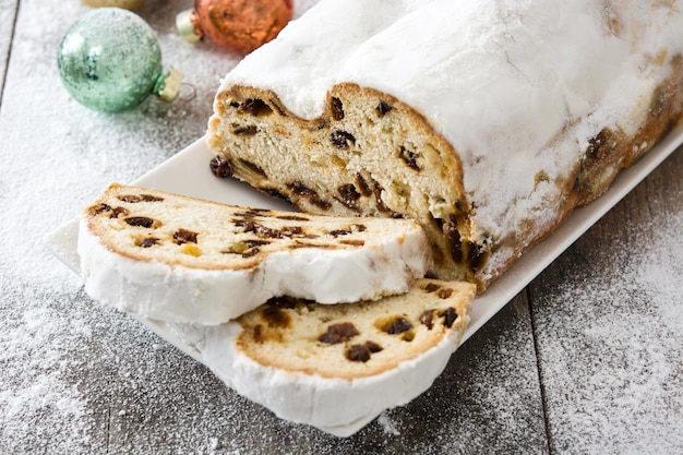 Traditional German Christmas stollen