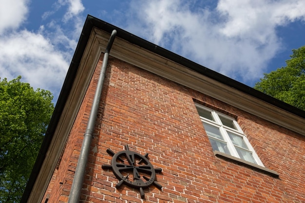 Traditional German residential house in the old center of Hamburg Germany