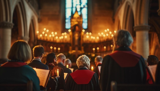 Photo a traditional good friday choral performance or hymn singing in a church setting
