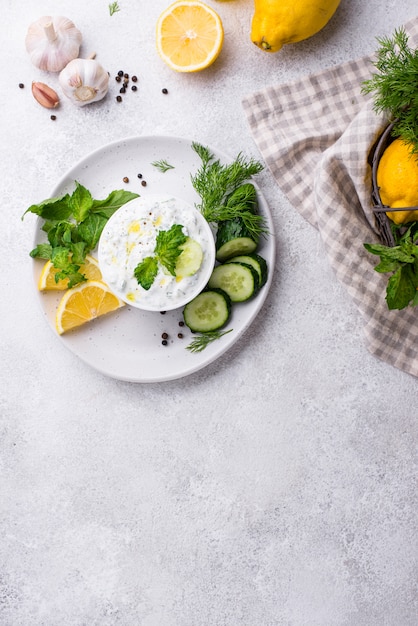 Traditional Greek sauce or appetizer tzatziki