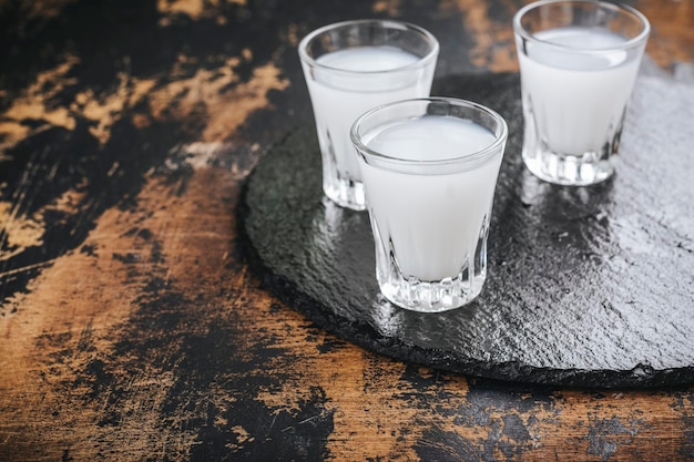 Traditional greek vodka ouzo