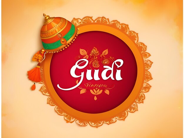 Traditional Gudi Padwa Greeting Card with Festive Elements