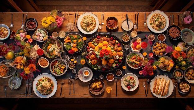 Photo a traditional haftseen table from above