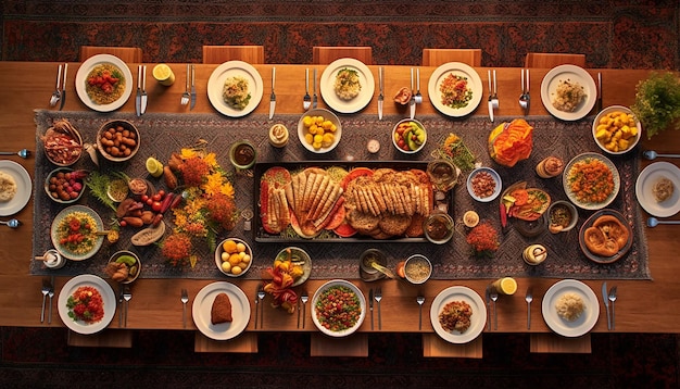 Photo a traditional haftseen table from above